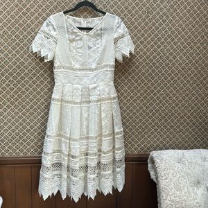 BRAND NEW LWD Beautiful White Full Skirt Dress